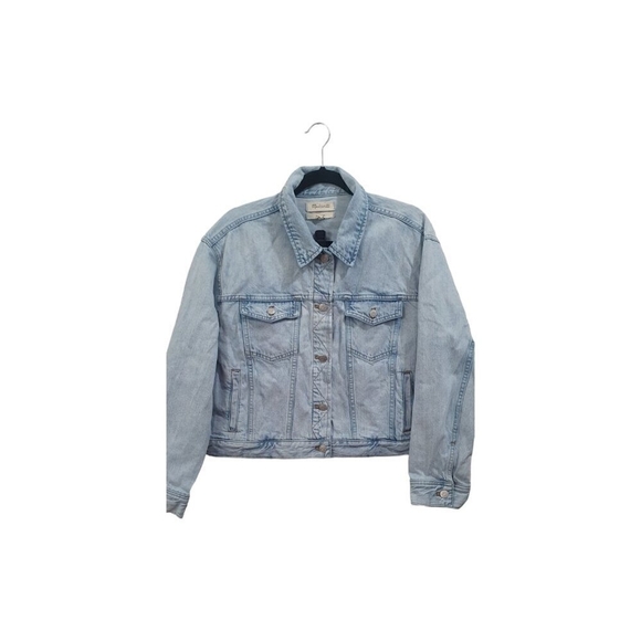 Madewell Oversized Jean Jacket in Junction Wash: Distressed Edition. Size XL - Picture 5 of 11